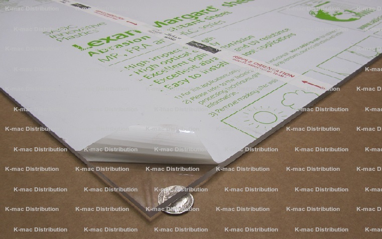 Lexan Sheet MR-10 Marguard Scratch Resistant Polycarbonate 1/8" Clear 72 x 24